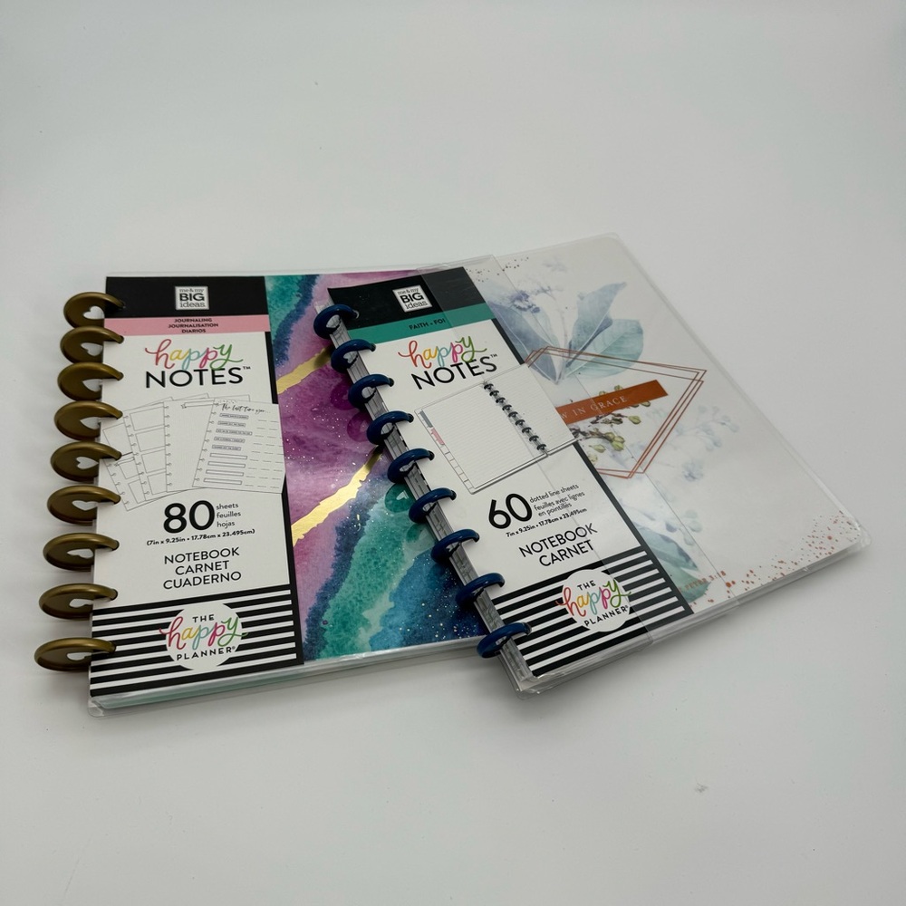 New. Set of 2 The Happy Planner Happy Notes Disc-Bound Notebooks